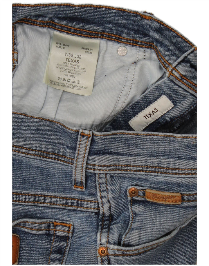 Wrangler Masculino Texas Straight Jeans W36 L29 Azul Algodão