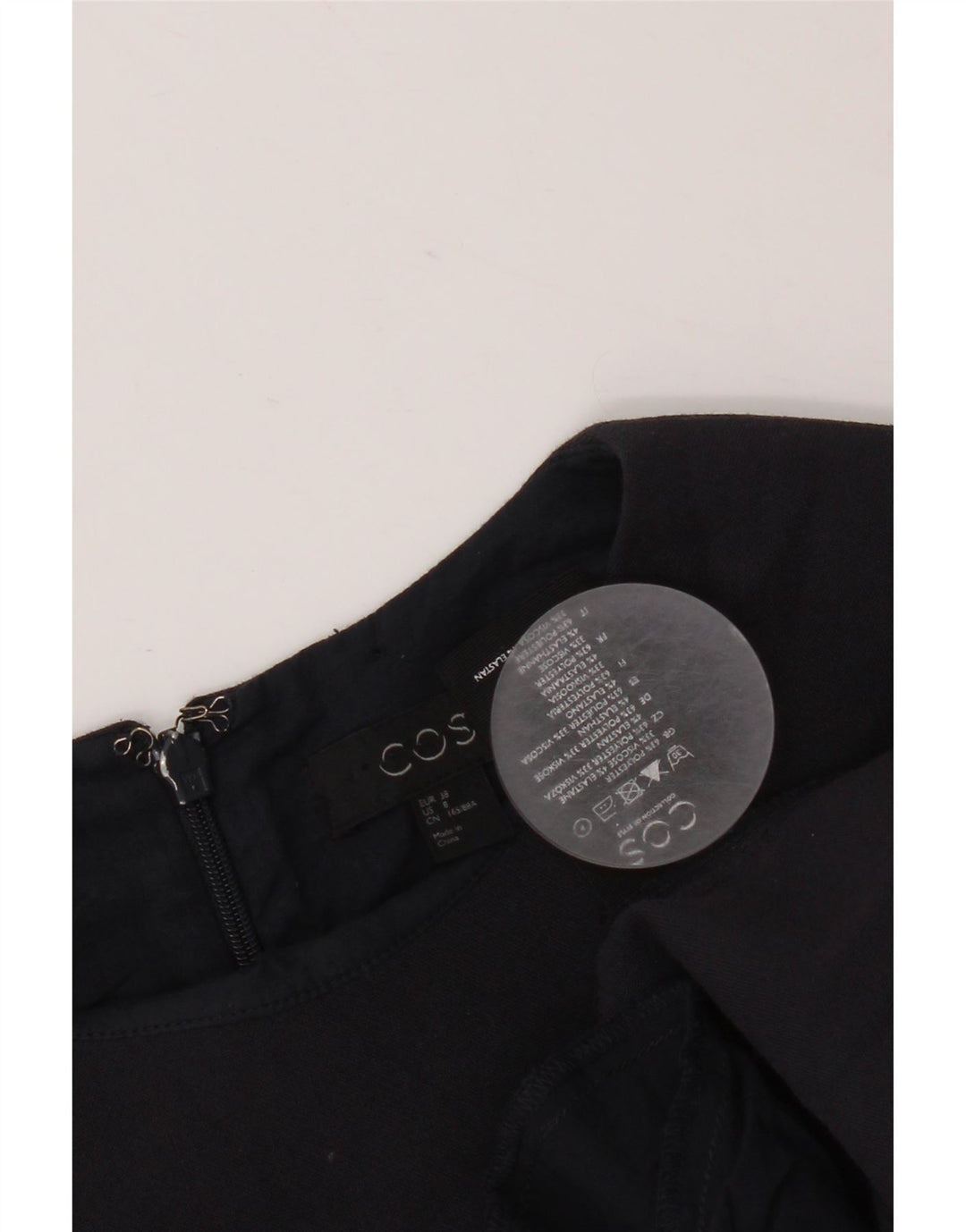 Vestido feminino Cos manga comprida evasê UE 38 médio azul marinho poliéster