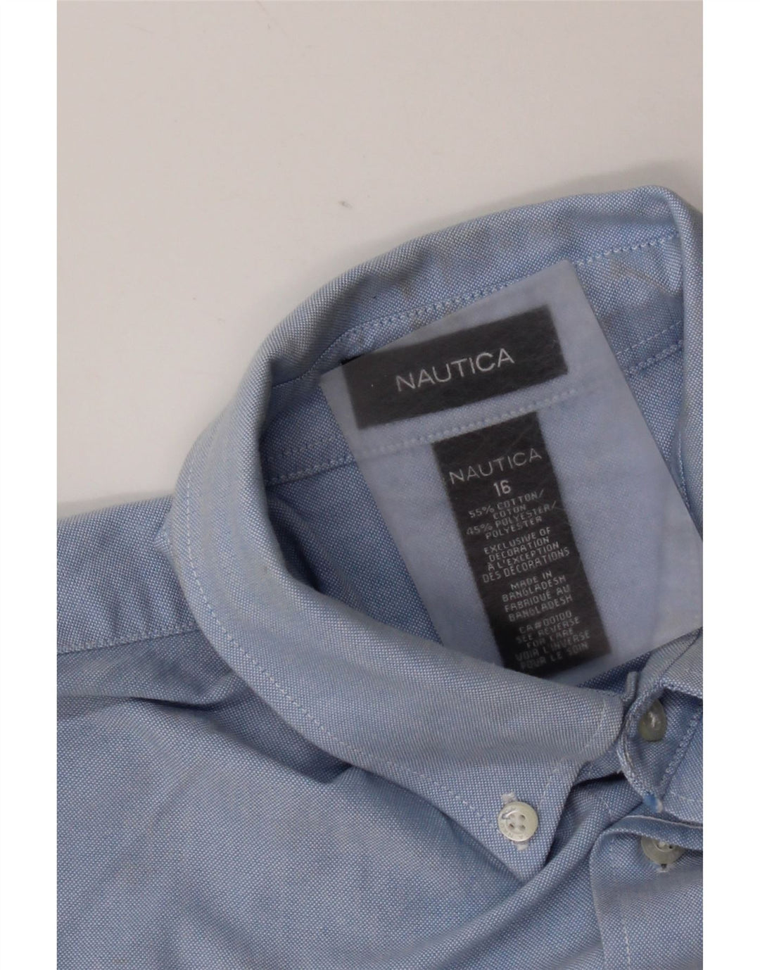 Camisa Nautica Menino 15-16 Anos Azul Algodão
