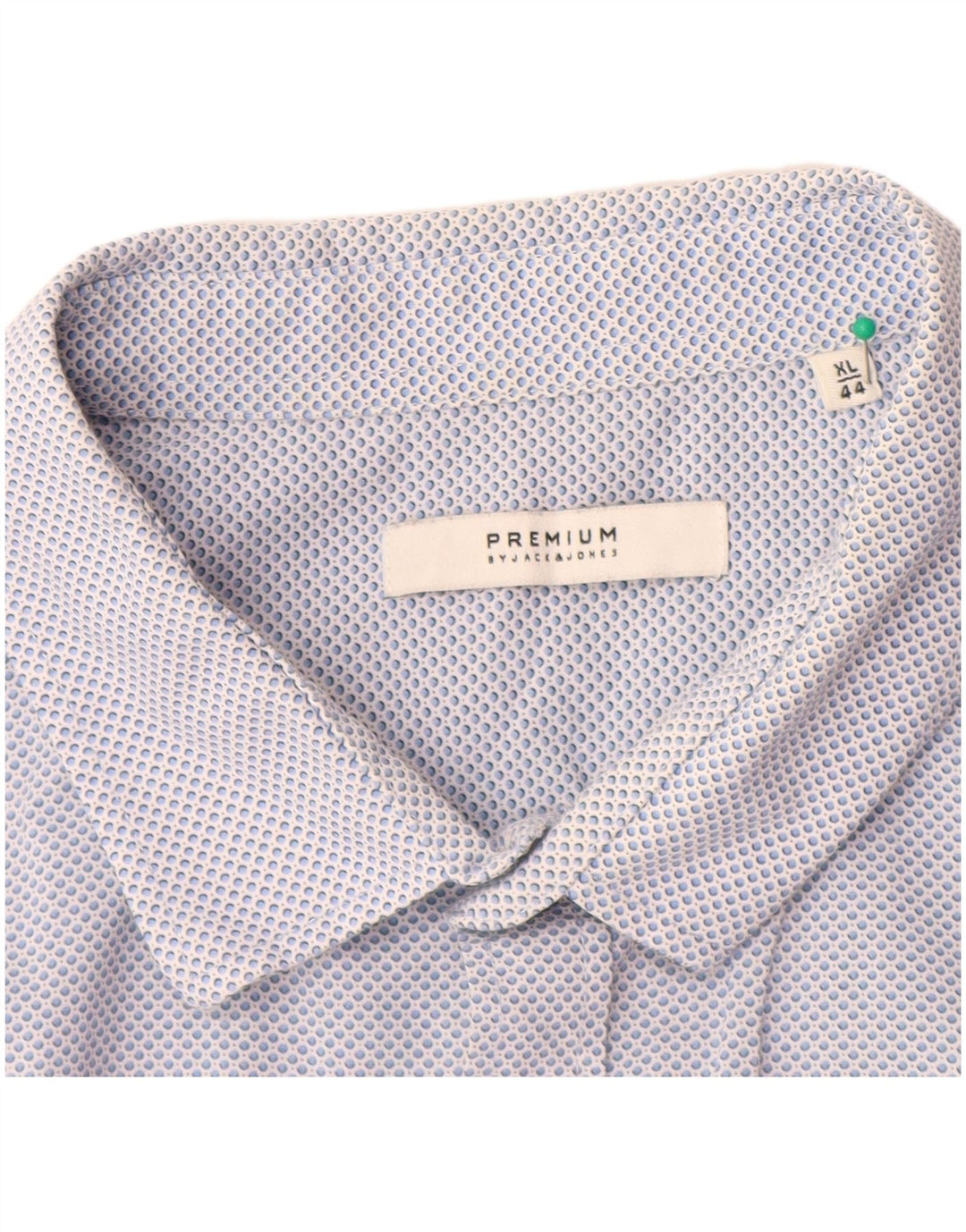 Camisa masculina JACK & JONES premium tamanho 44 XL algodão manchado azul