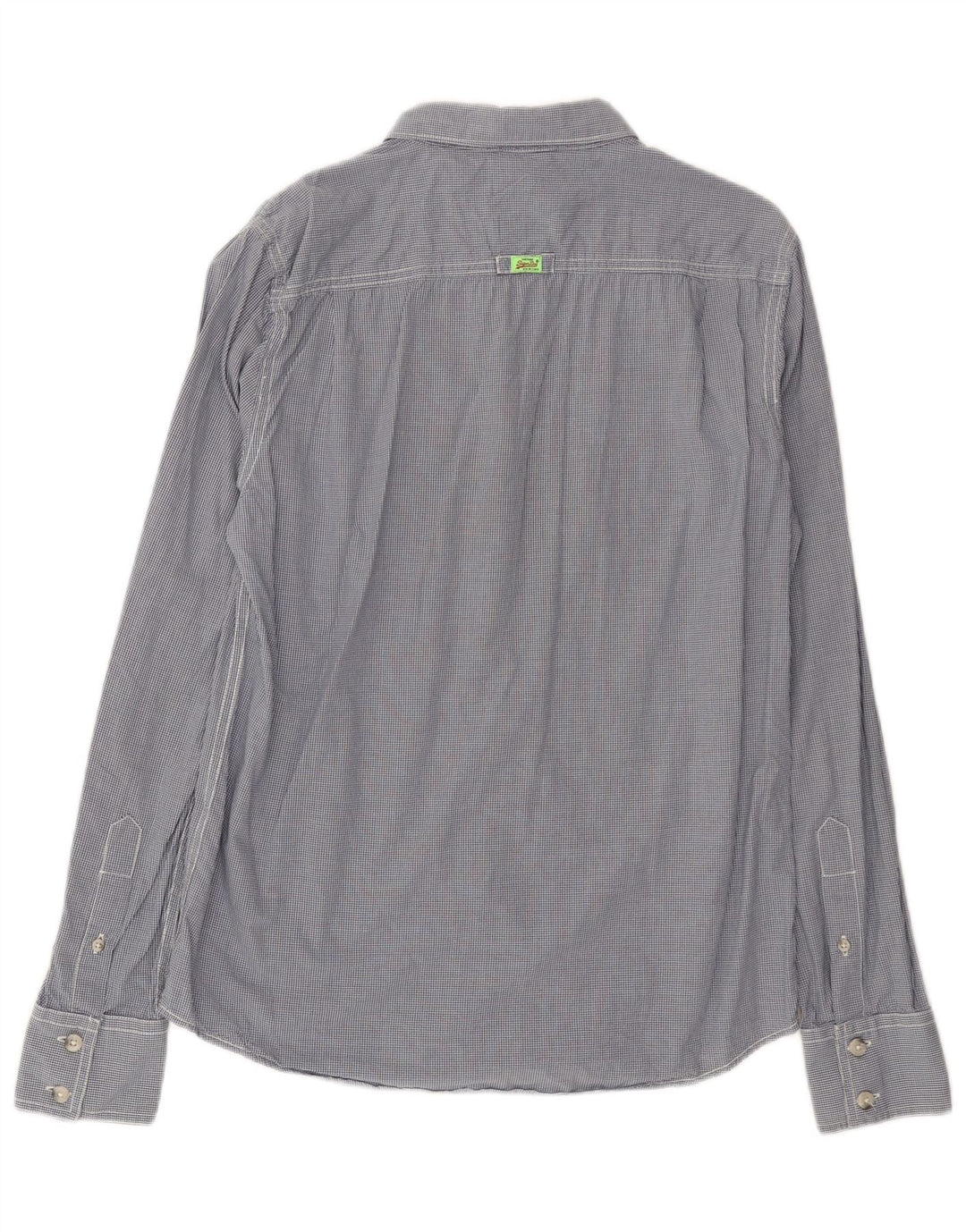Camisa masculina Superdry média azul marinho algodão guingão