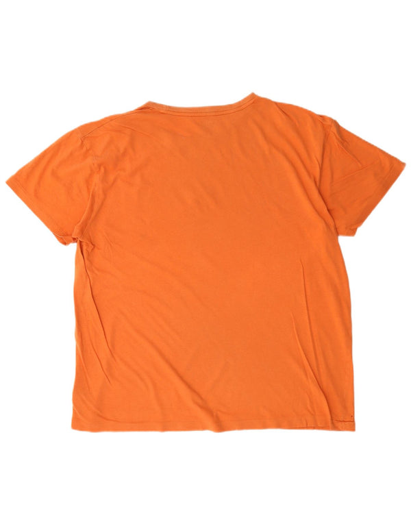 Camiseta masculina Polo Ralph Lauren com estampa gráfica em algodão laranja médio