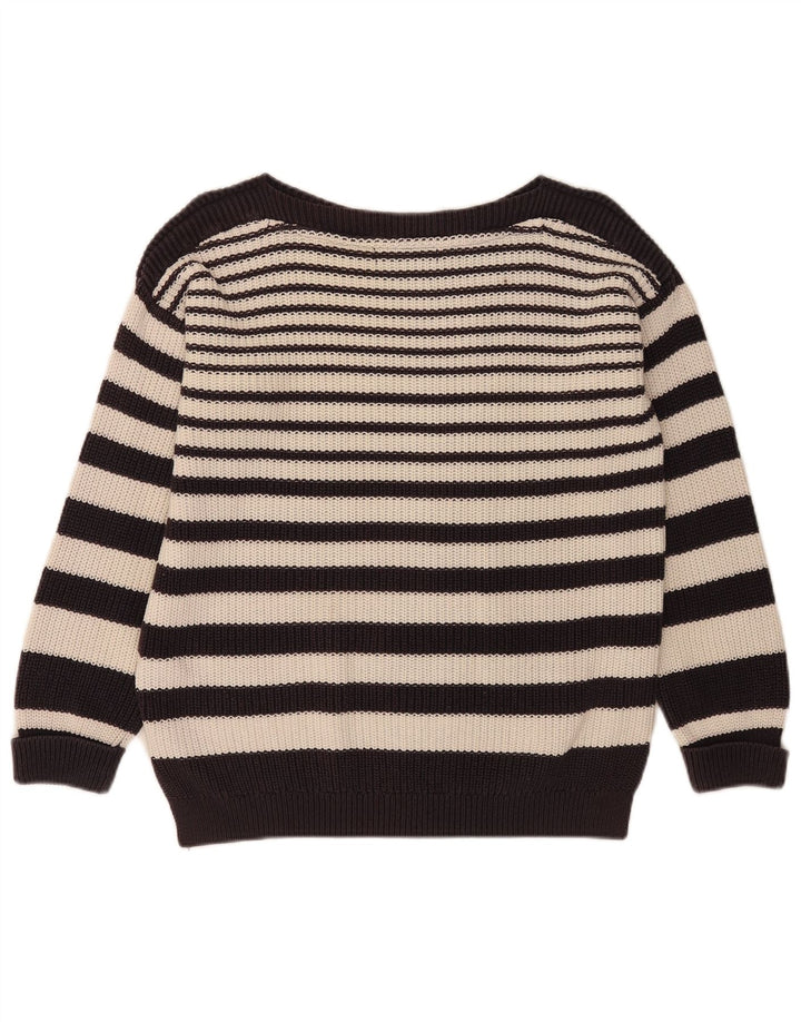 Suéter feminino Marks & Spencer com gola canoa Reino Unido 14 médio azul marinho