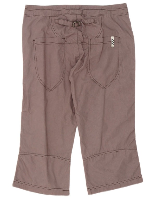 Calça capri feminina reta Adidas UK 12 médio W32 L22 algodão cinza