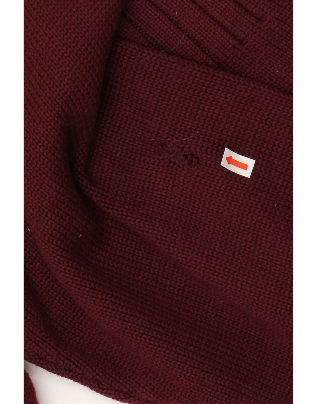 Suéter masculino TOMMY HILFIGER com decote em V XL algodão borgonha