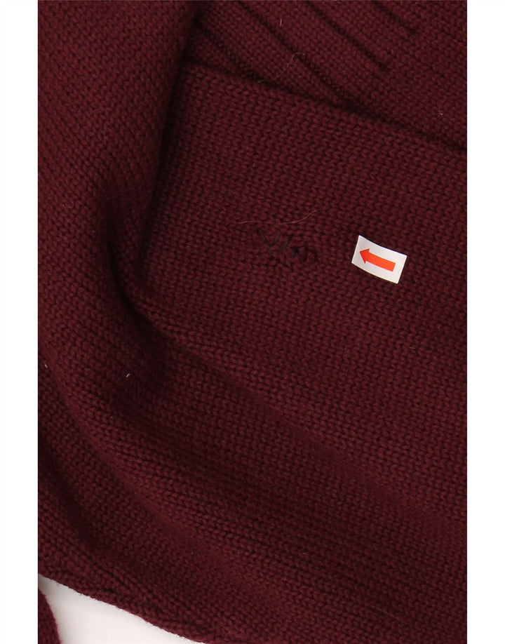 Suéter masculino TOMMY HILFIGER com decote em V XL algodão borgonha