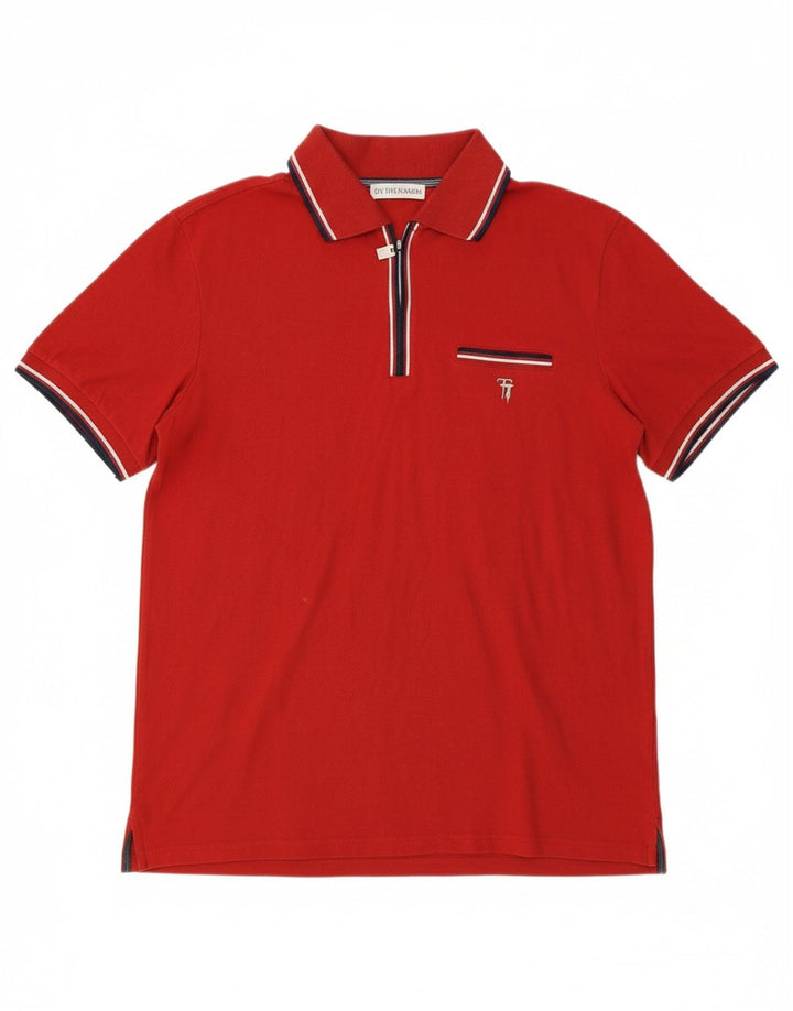 Camisa polo masculina TRUSSARDI grande algodão vermelho