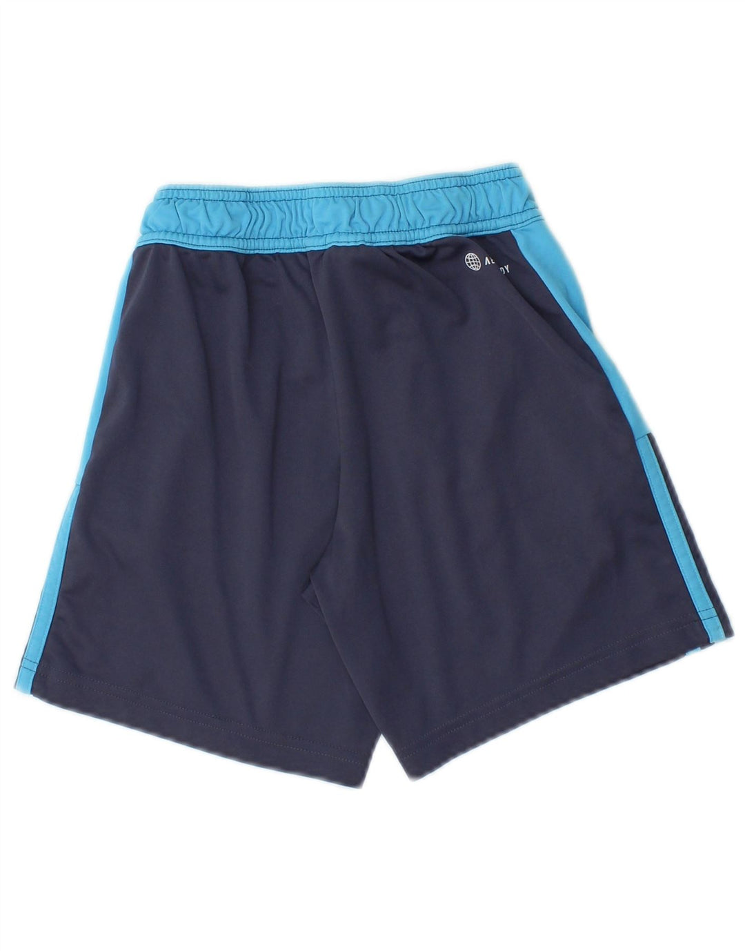 Shorts esportivos masculinos Adidas 9-10 anos azul marinho colorblock poliéster