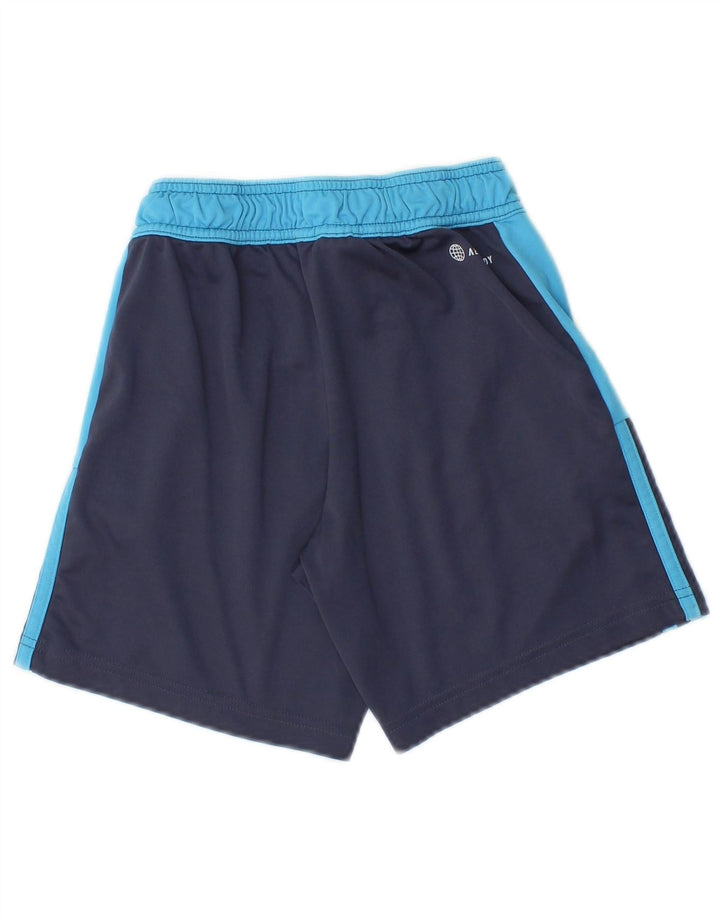 Shorts esportivos masculinos Adidas 9-10 anos azul marinho colorblock poliéster