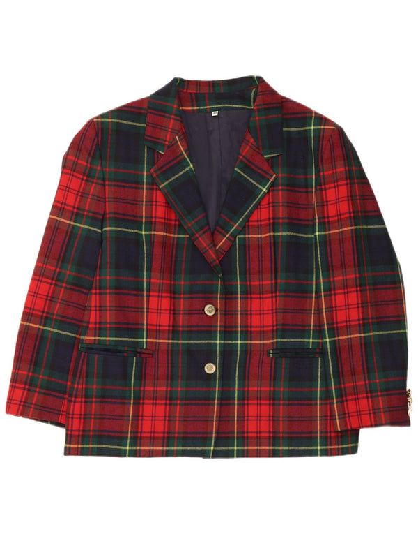 Jaqueta blazer feminina vintage com 2 botões IT 48 XL xadrez multicolorida