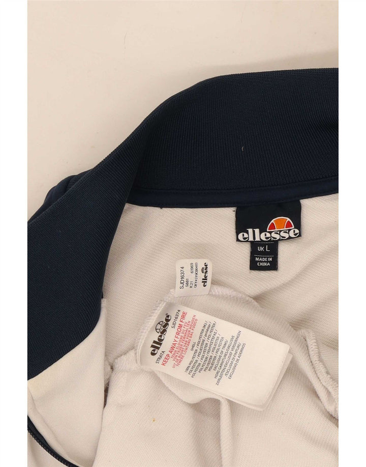 Ellesse Jaqueta masculina de agasalho grande poliéster colorblock azul marinho