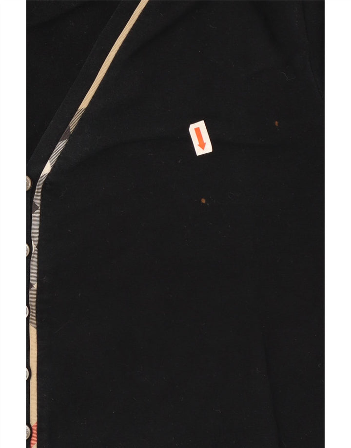 Top feminino Burberry manga 3/4 Reino Unido 14 grande preto