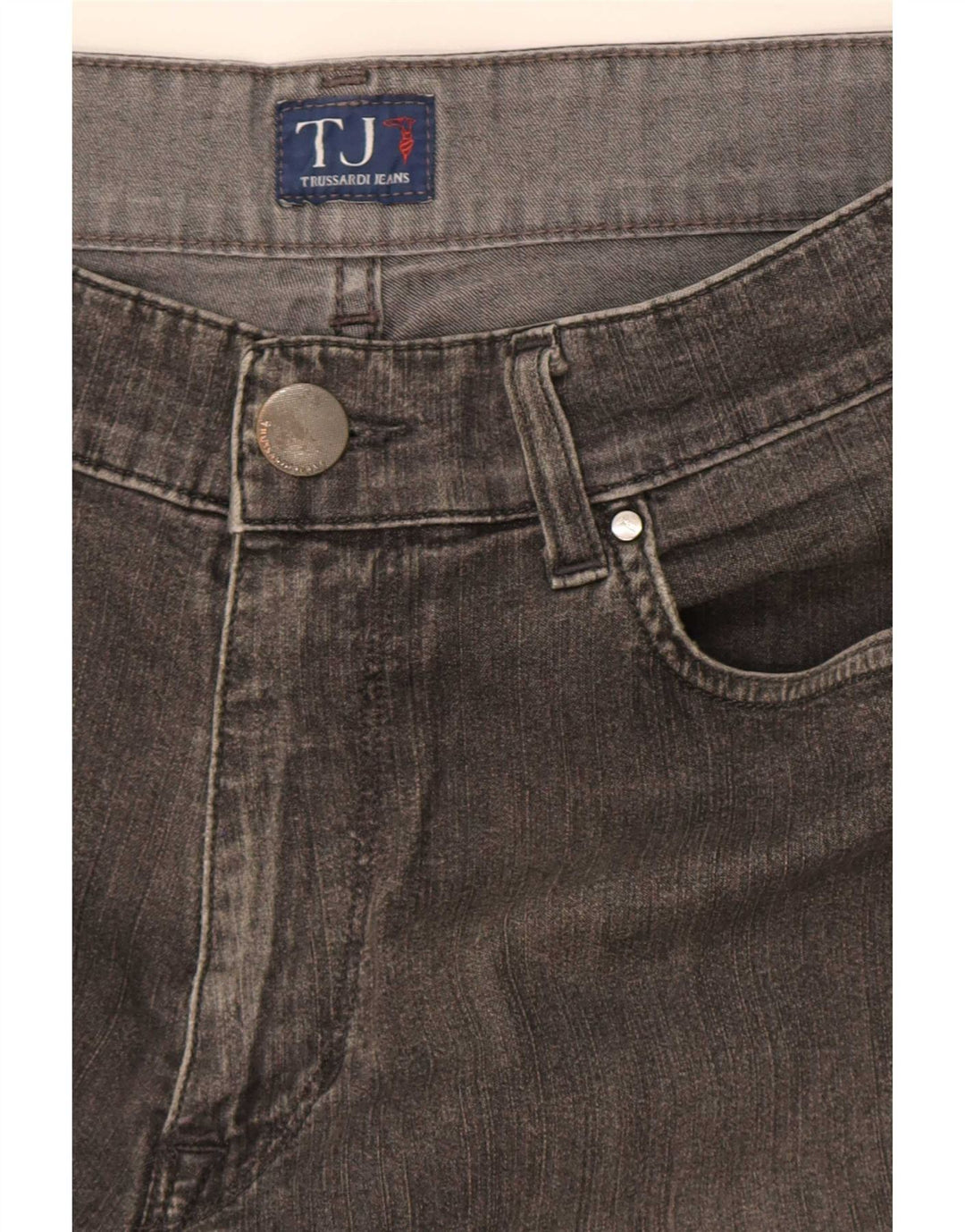 Jeans retos femininos Trussardi W32 L30 cinza