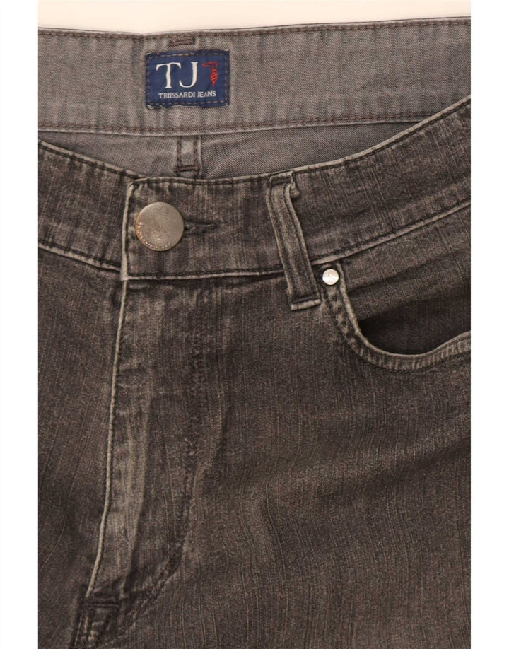 Jeans retos femininos Trussardi W32 L30 cinza