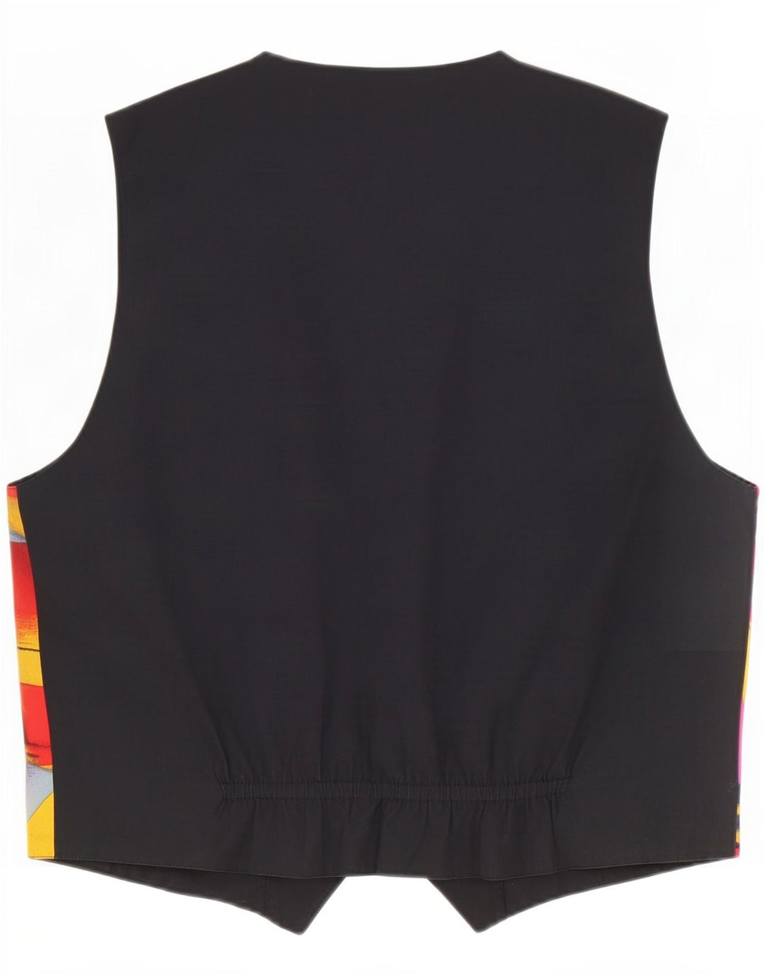 Colete reversível masculino vintage médio multicolorido geométrico