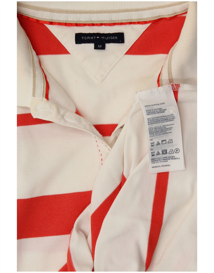 Tommy Hilfiger Camisa polo feminina gráfica de rugby Reino Unido 12 Médio Off White