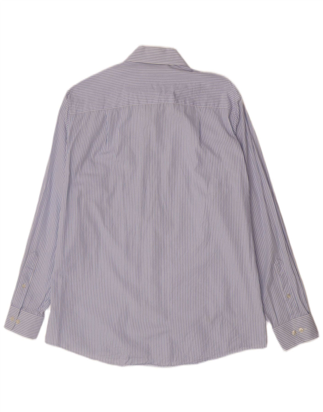 Camisa masculina Calvin Klein tamanho 15 1/2 algodão listrado azul médio