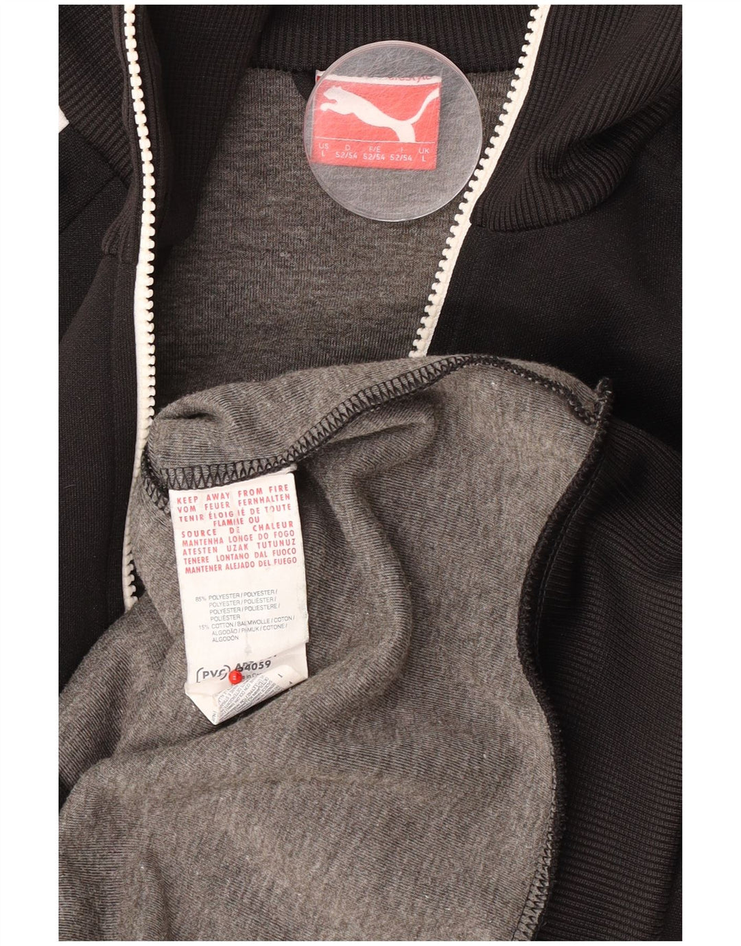 Puma Mens Graphic Tracksuit Top Jaqueta Grande Preto Colorblock Poliéster