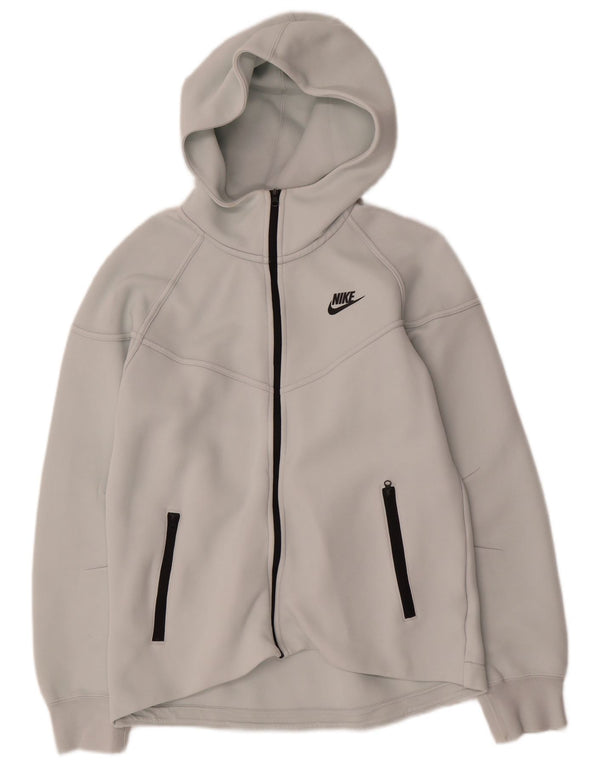 Suéter Nike feminino com capuz e zíper UK 14 cinza médio