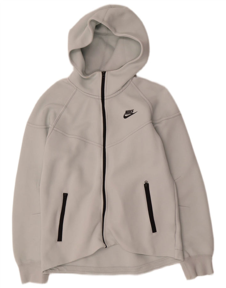 Suéter Nike feminino com capuz e zíper UK 14 cinza médio