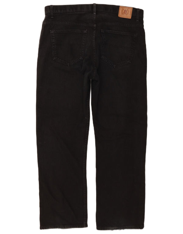Calça jeans reta masculina Marks & Spencer Blue Harbor W36 L29 algodão preto