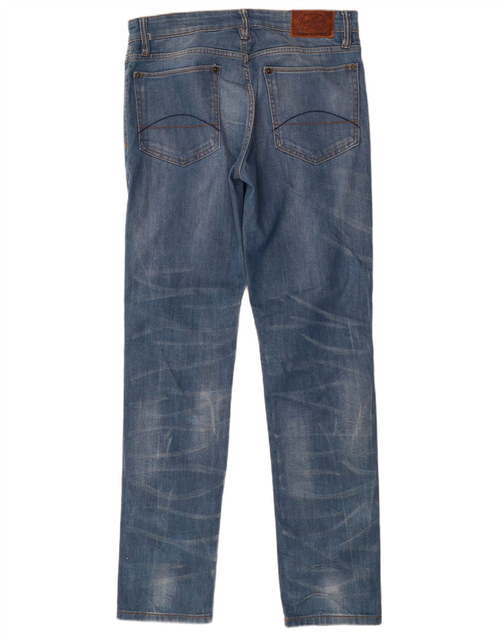 Fat Face Mens Slim Jeans W32 L32 Azul Algodão