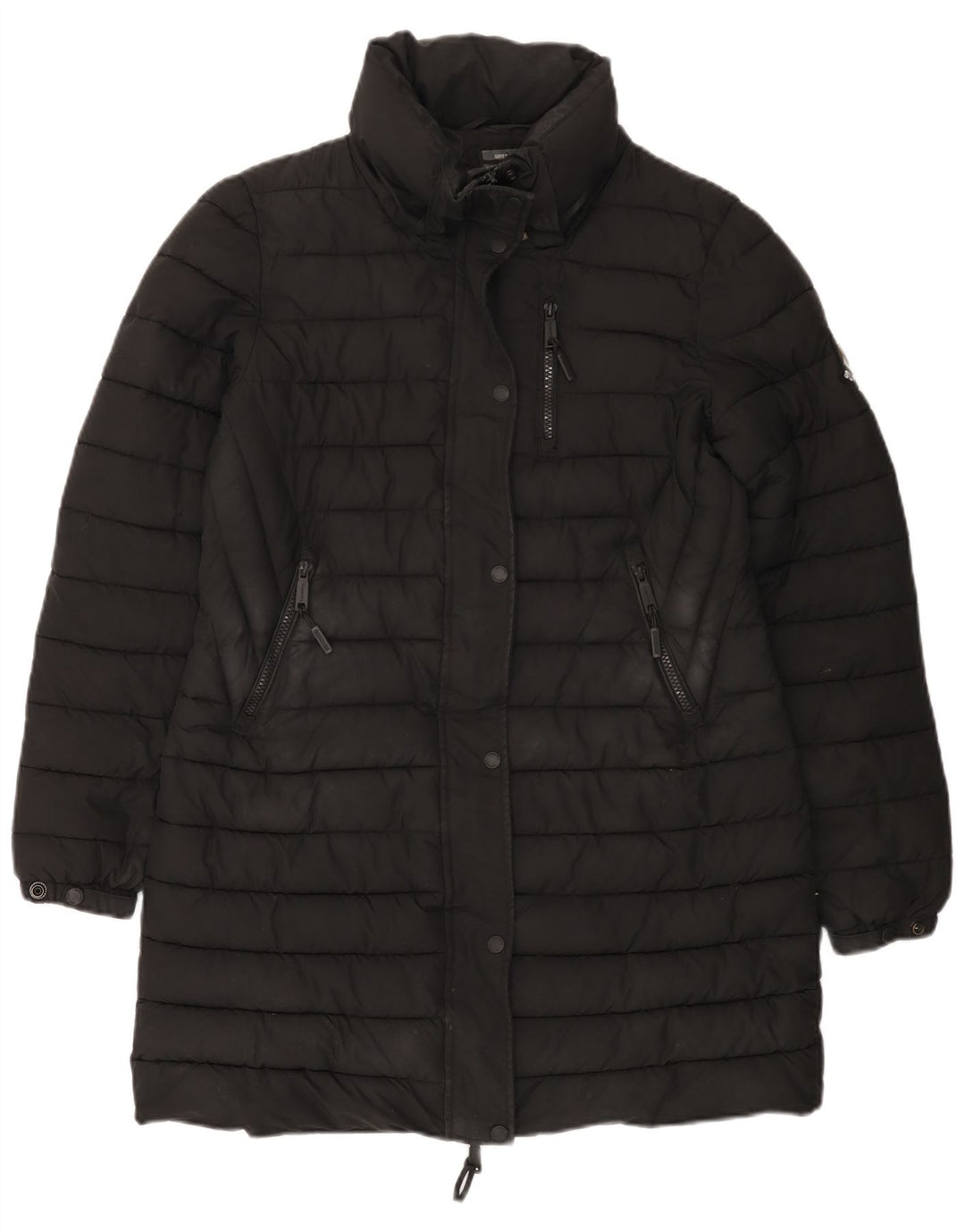 Casaco acolchoado feminino SUPERDRY UK 12 poliéster preto médio