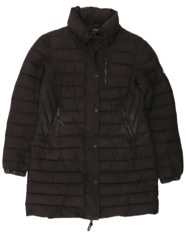 Casaco acolchoado feminino SUPERDRY UK 12 poliéster preto médio