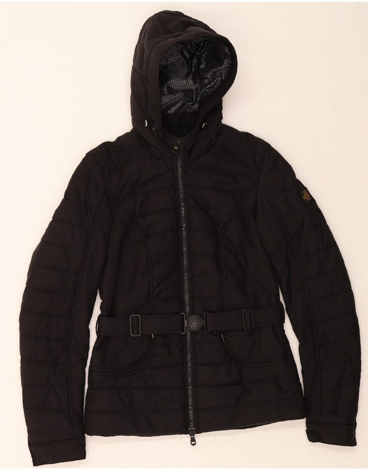 REFRIGIWEAR Womens Hooded Padded Jacket IT 44 Medium Black Nylon Vintage Refrigiwear and Second-Hand Refrigiwear from Messina Hembry 