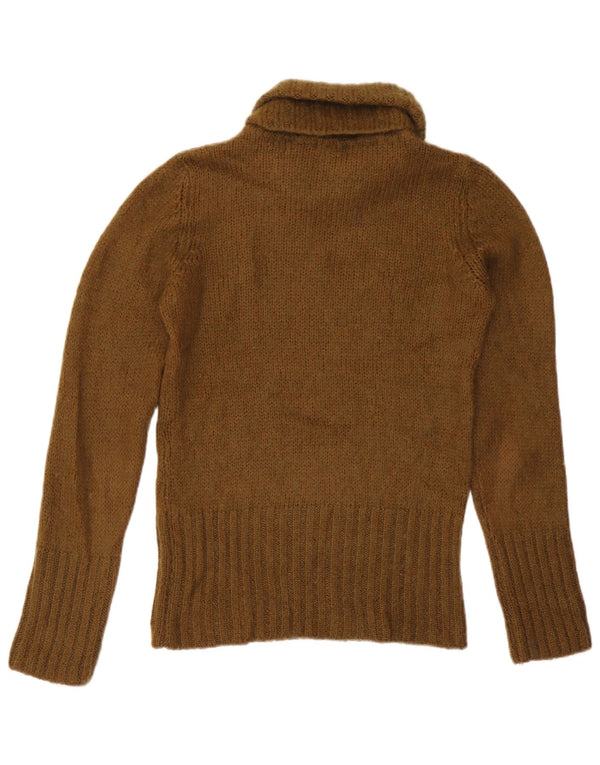 Suéter feminino Massimo Dutti com gola redonda Reino Unido 12 acrílico cáqui médio