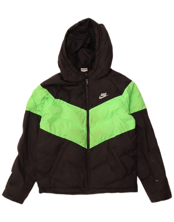 Jaqueta acolchoada com capuz para meninos NIKE 13-14 anos XL preto colorblock poliéster