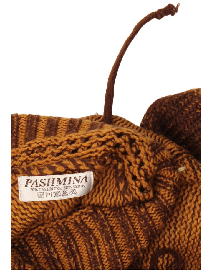 Pashmina Poncho Jumper feminino tamanho único marrom Argyle/Diamante Cashmere