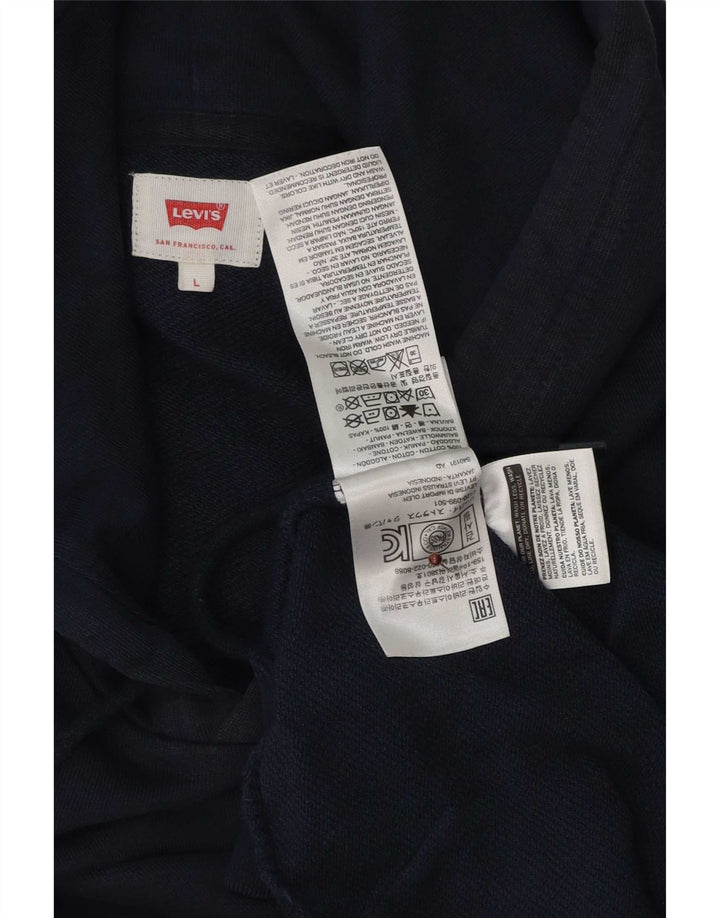 Suéter com capuz gráfico masculino Levi's grande algodão azul marinho