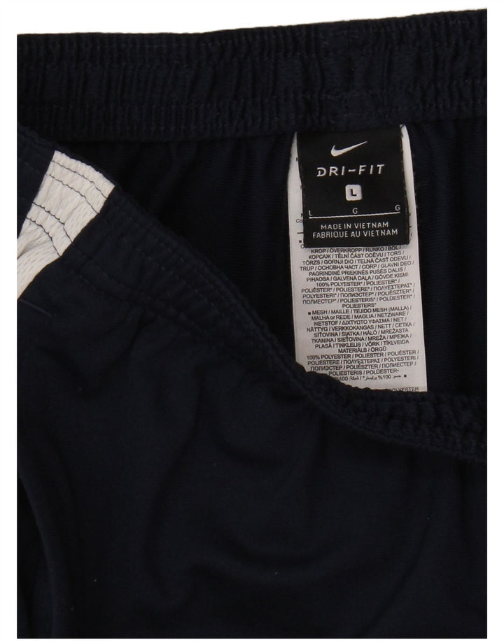 Calça de treino masculina Nike Dri Fit grande poliéster colorblock azul marinho