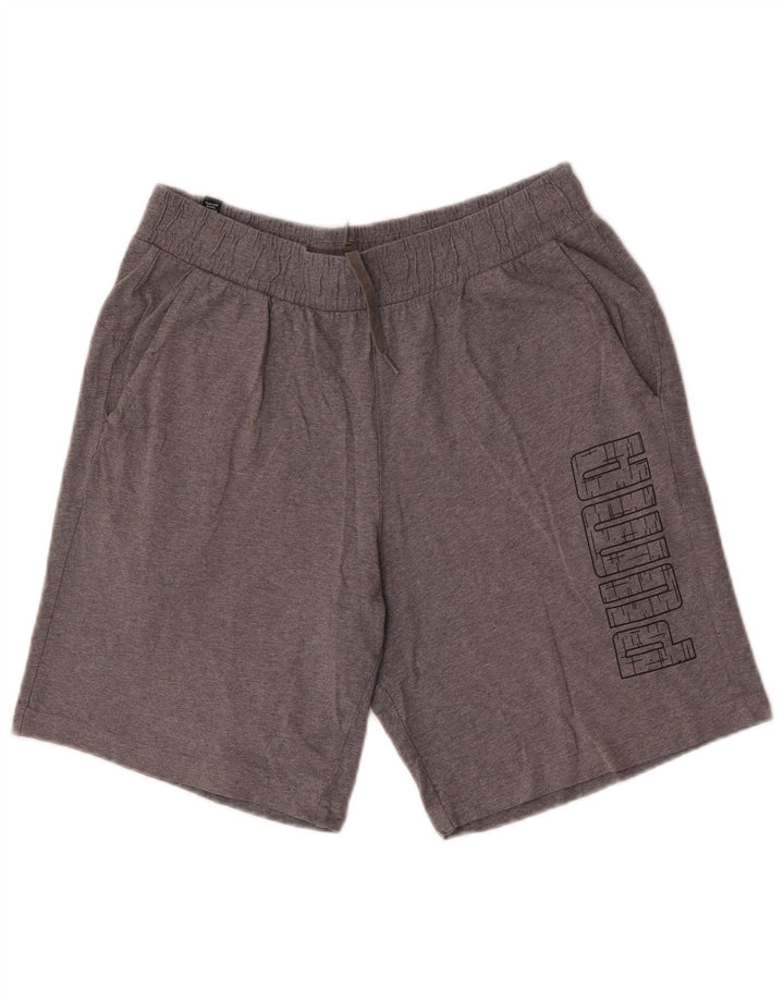 Shorts esportivos gráficos masculinos Puma médio cinza manchado