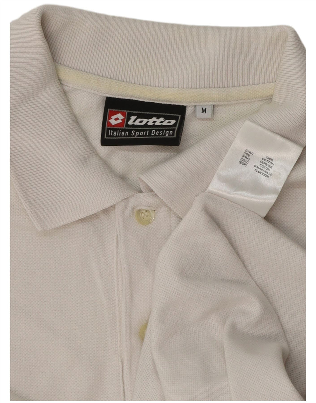 Camisa polo masculina Lotto de algodão branco médio