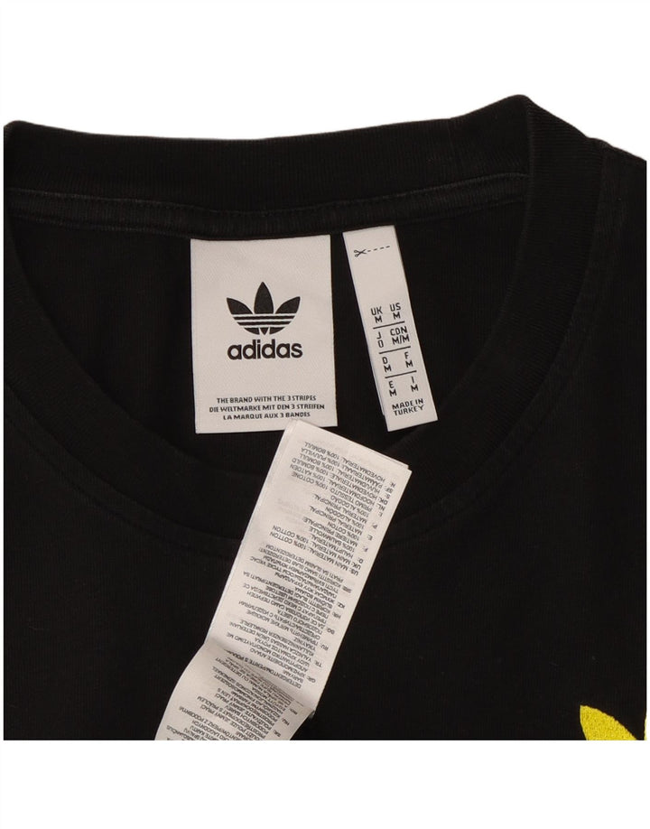 ADIDAS Mens Graphic T-Shirt Top Médio Algodão Preto