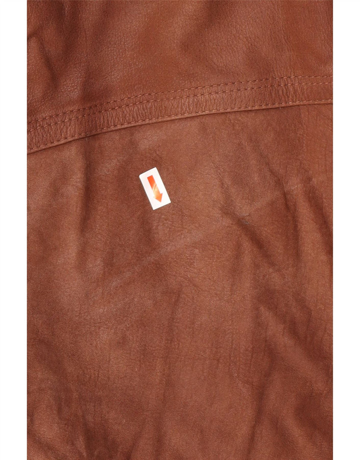 Casaco de couro masculino VINTAGE IT 50 grande marrom