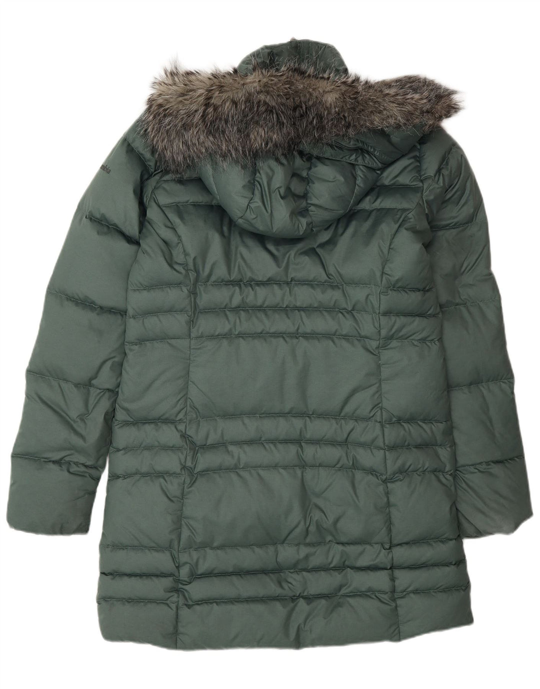 Casaco acolchoado com capuz feminino COLUMBIA UK 12 poliéster verde médio