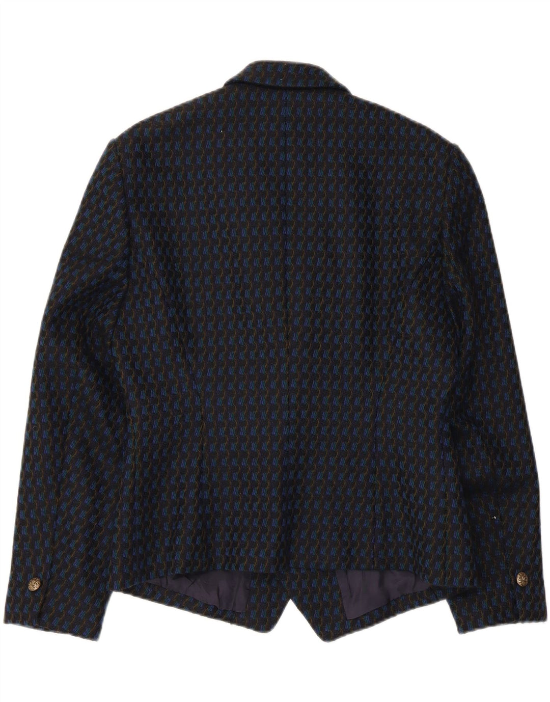 Vintage feminino UK 12 listrado preto médio