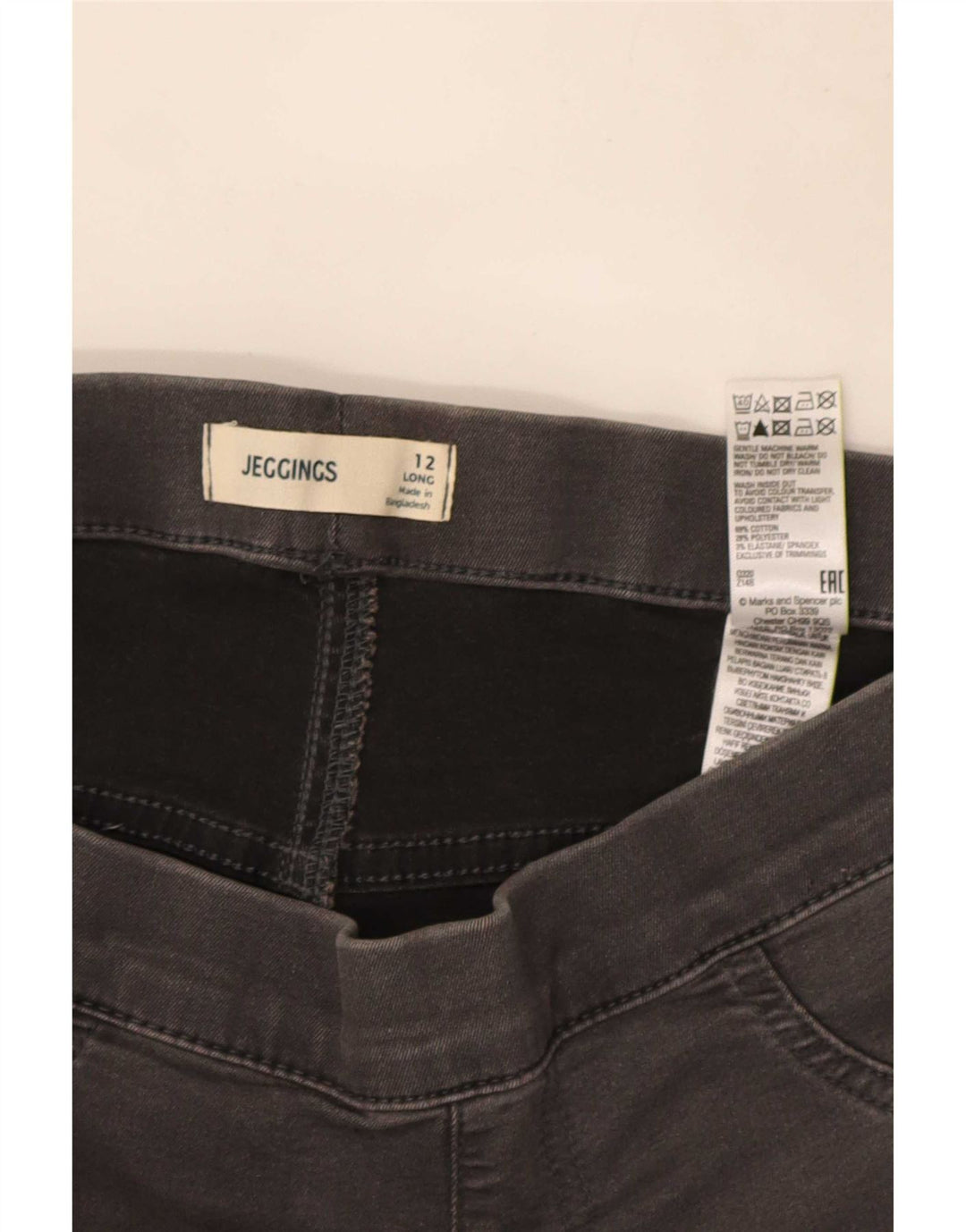 Marks & Spencer Jegging Jeans Feminino Reino Unido 12 Médio W30 L30 Algodão Cinza