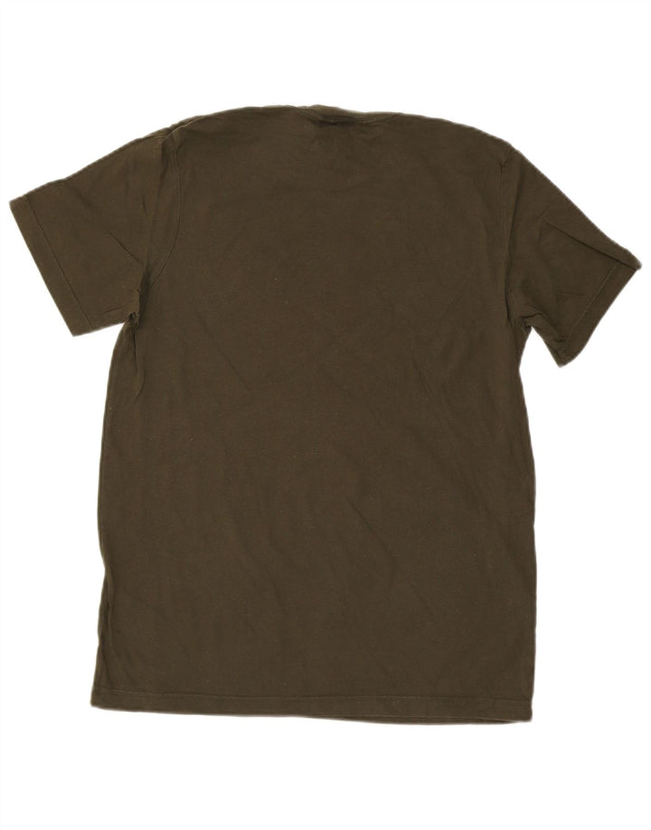 ADIDAS Mens Graphic T-Shirt Top Médio Algodão Cáqui