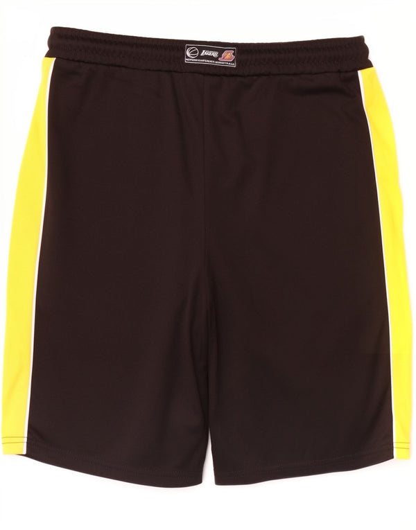 Shorts esportivos NBA Boys Lakers 12-13 anos pretos em poliéster esportivo