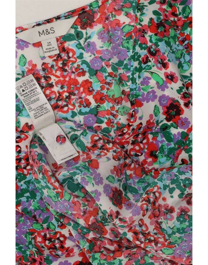 Blusa feminina Marks & Spencer UK 14 grande floral multicolorida