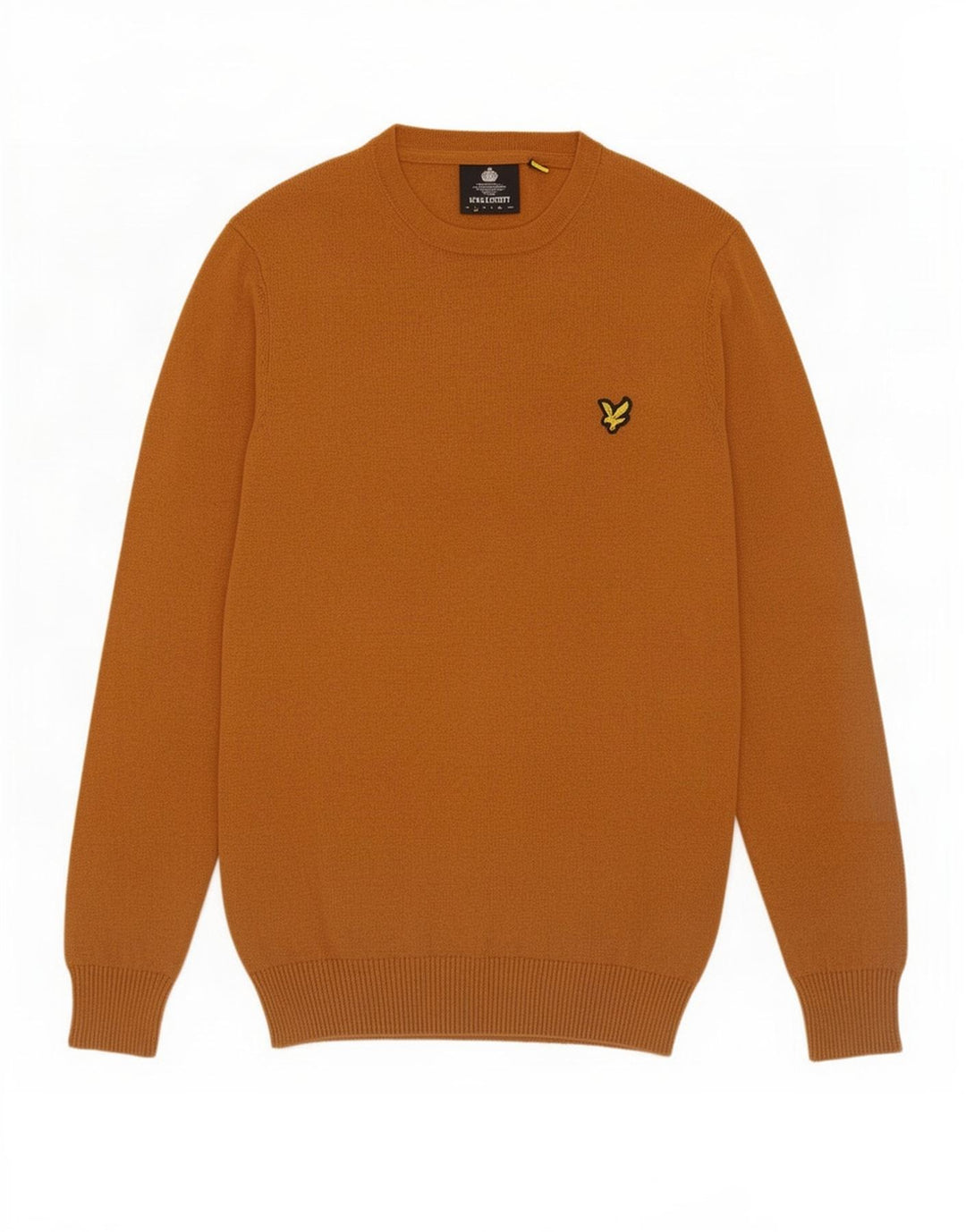Suéter masculino Lyle & Scott com gola redonda e algodão marrom pequeno
