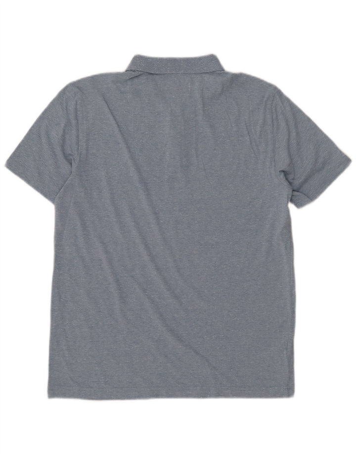 Camisa polo masculina PENGUIN de algodão manchado azul médio