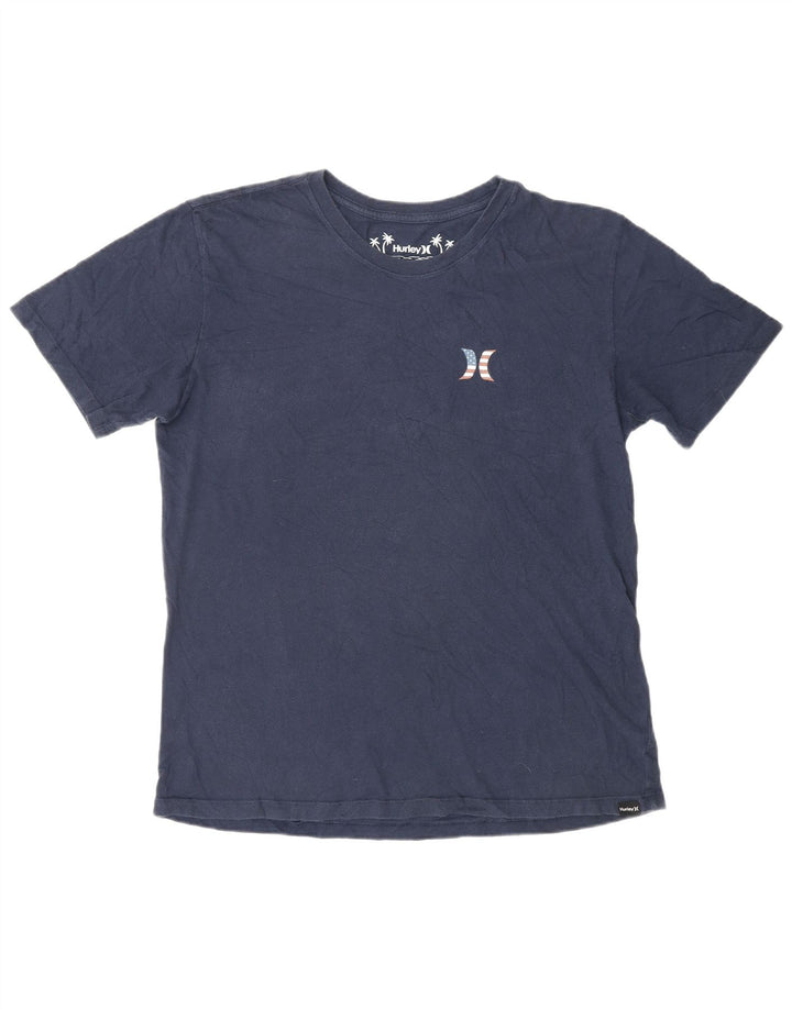 Camiseta gráfica masculina HURLEY Top médio algodão azul marinho