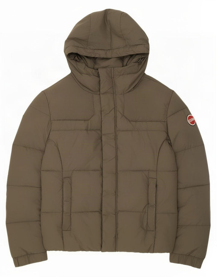 Jaqueta masculina acolchoada com capuz Colmar EU 46 pequena cáqui