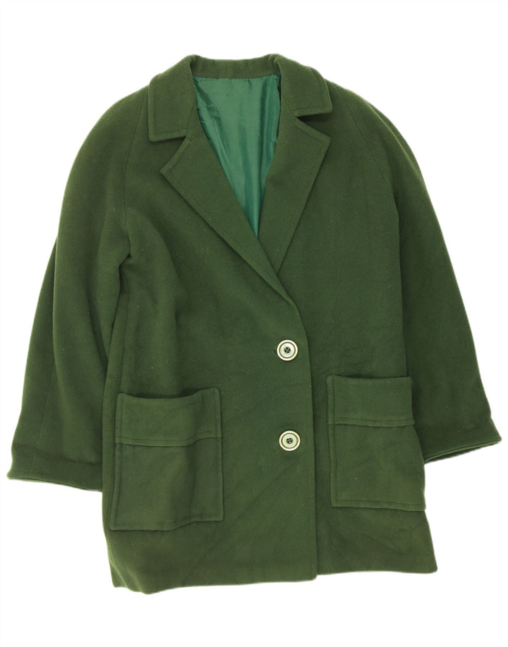 Sobretudo feminino vintage UK 14 verde médio