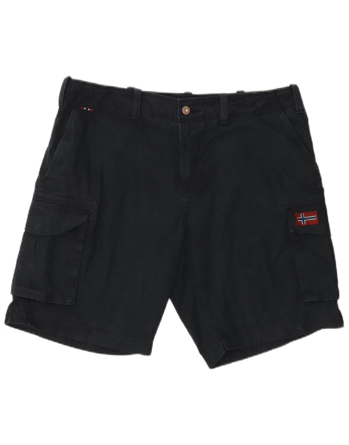 Shorts cargo masculino Napapijri W36 grande algodão azul marinho